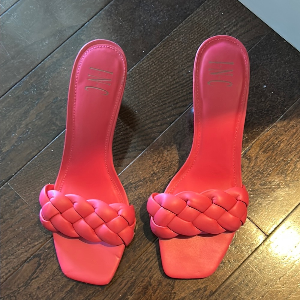 INC International Concepts Women's Pink Braided Slide Sandals
